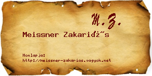 Meissner Zakariás névjegykártya